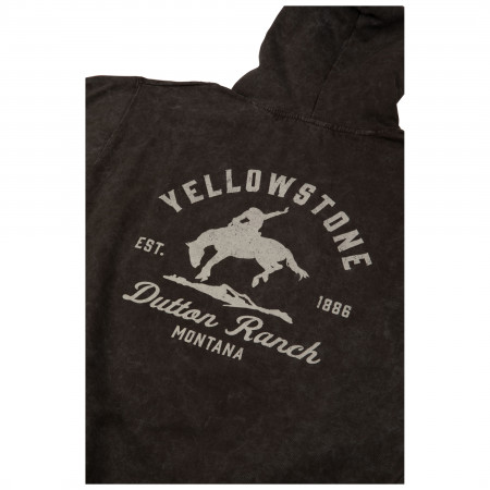 Yellowstone Dutton Ranch Montana Mineral Wash Pull-Over Pocket Hoodie